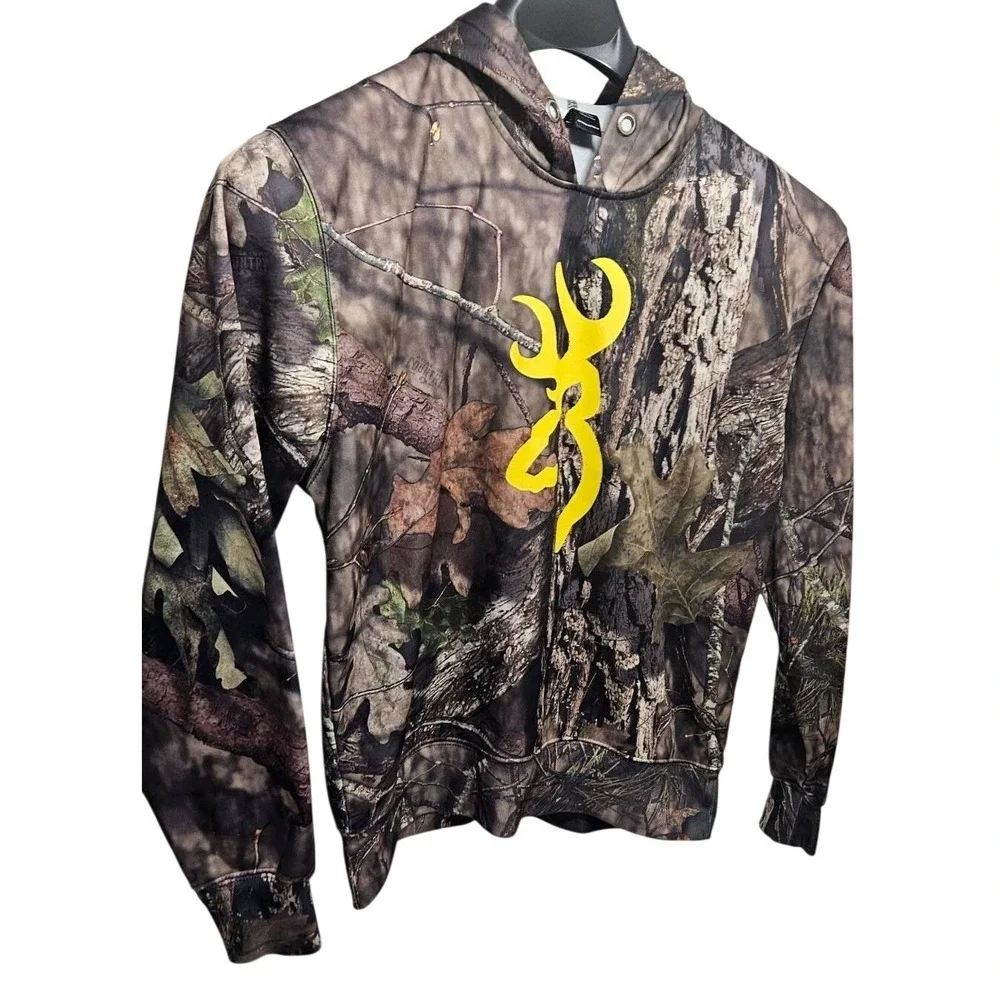 Browning Mossy Oak Break-Up Country Camo Hoodie Pullover Buckmark Mens S‎ *